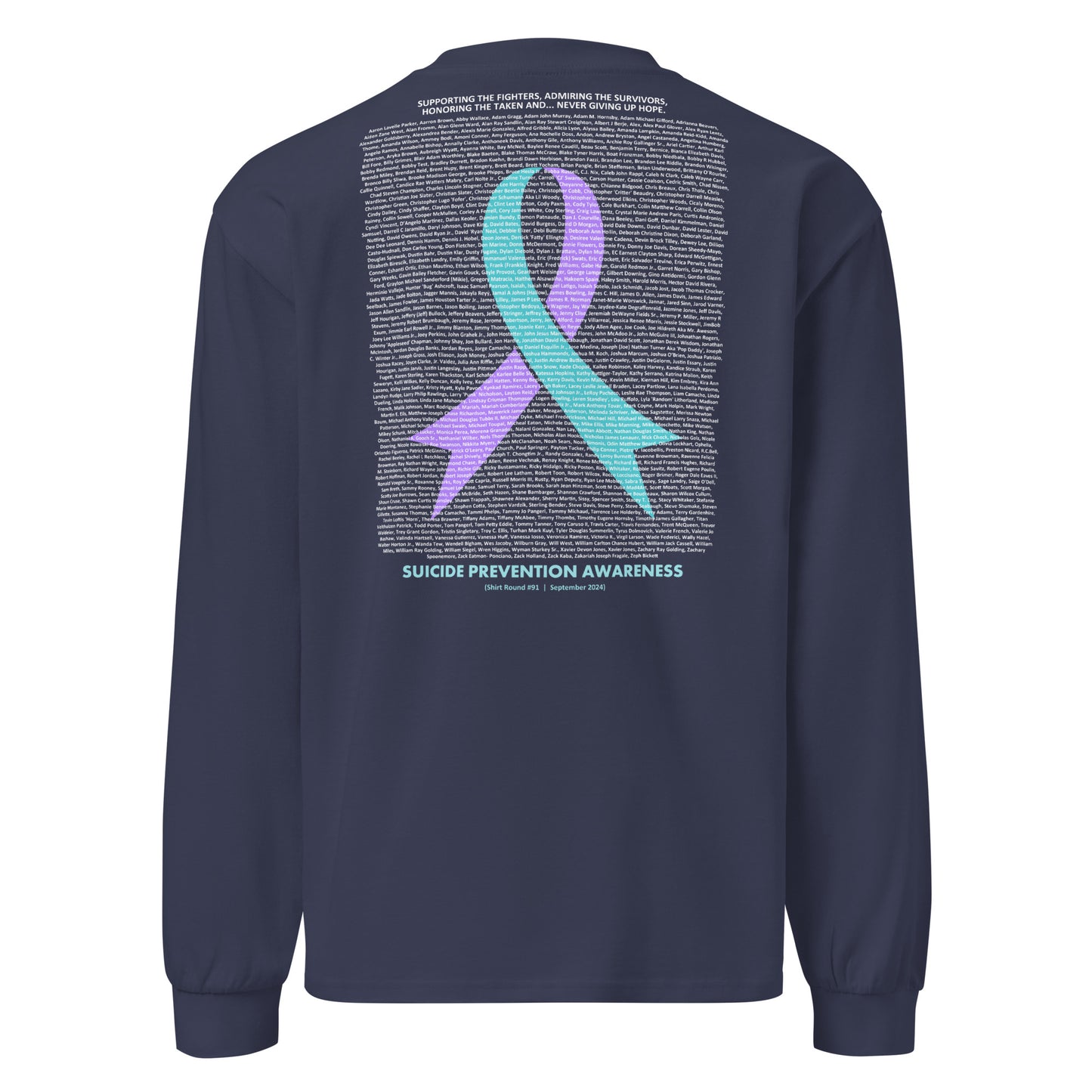 Suicide Prevention - Round 91 (Unisex Premium Heavyweight Long Sleeve Shirt | AS Colour)