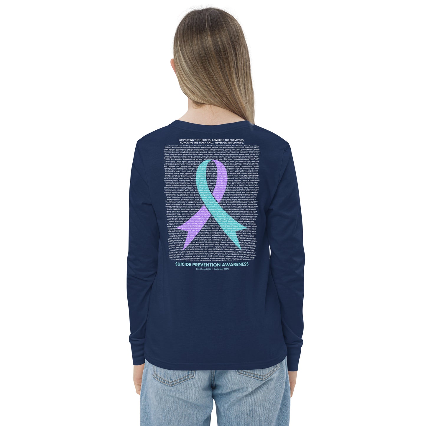 Round 100 (Youth Long Sleeve Tee | Bella + Canvas)