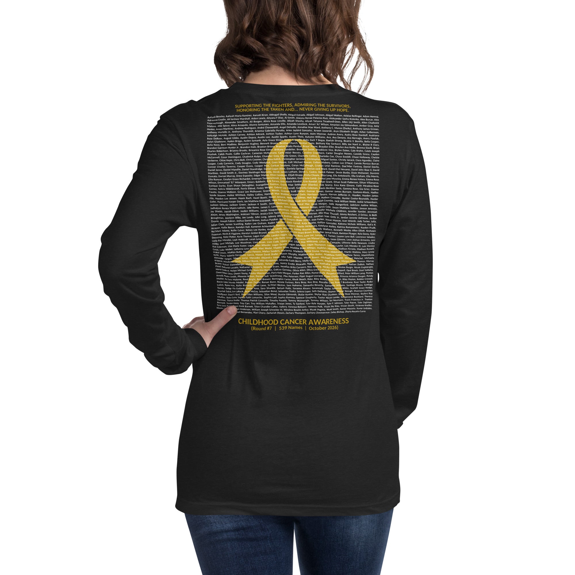 Childhood Cancer - Round 7 (Unisex Long Sleeve Tee | Bella + Canvas ...